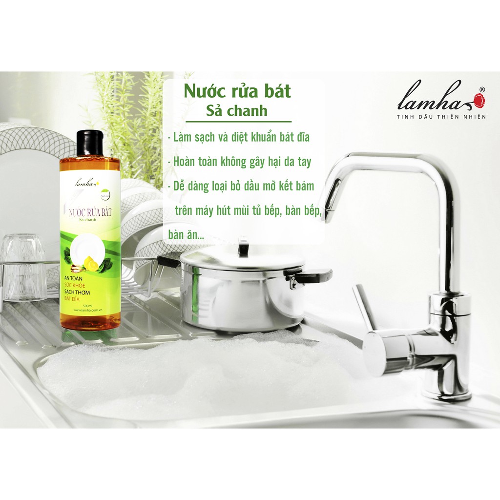 Nước rửa bát hữu cơ Sả Chanh/Quế Lam Hà 500ml - Quế