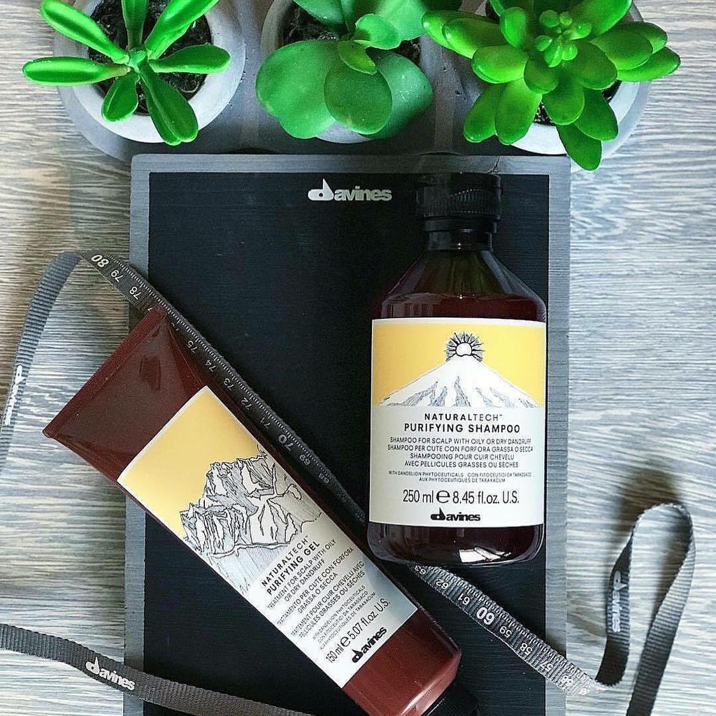 Combo of davines purifying shampoo and anti-dandruff gel