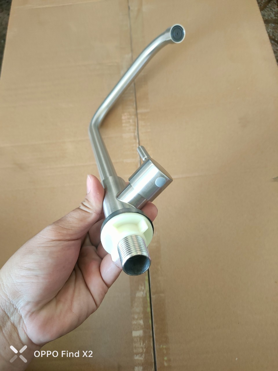 Vòi rửa chén bát Lạnh inox 304 phi 18 dạng cong số 7