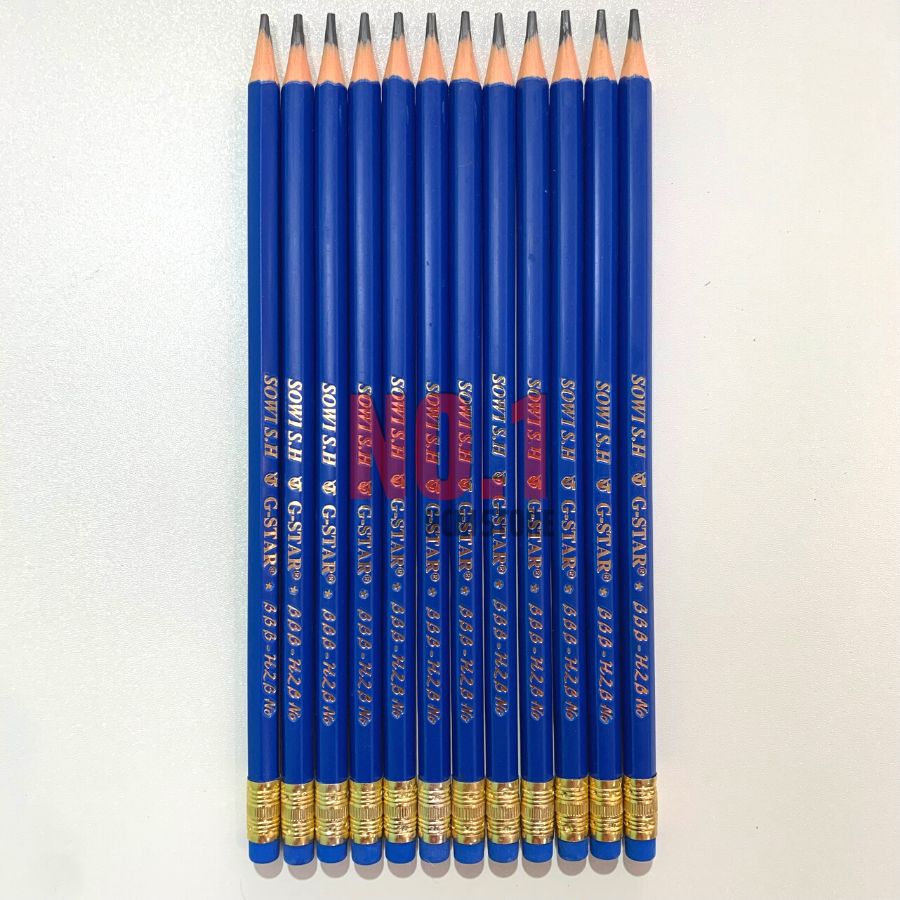 Hộp 12 Cây Bút Chì HB G-Star BBB, Thân Màu Xanh Dương, Vỏ Nhựa, Chuốt Không Gãy Vụn Chì - VPP No.1