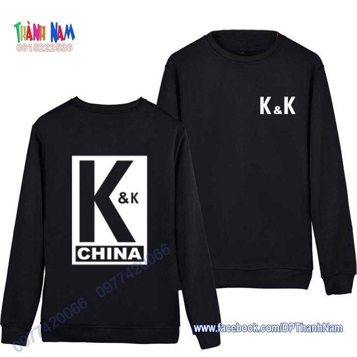Áo K&K china trong phim cá mực hầm mật - áo sweater nỉ dài tay in theo yêu cầu