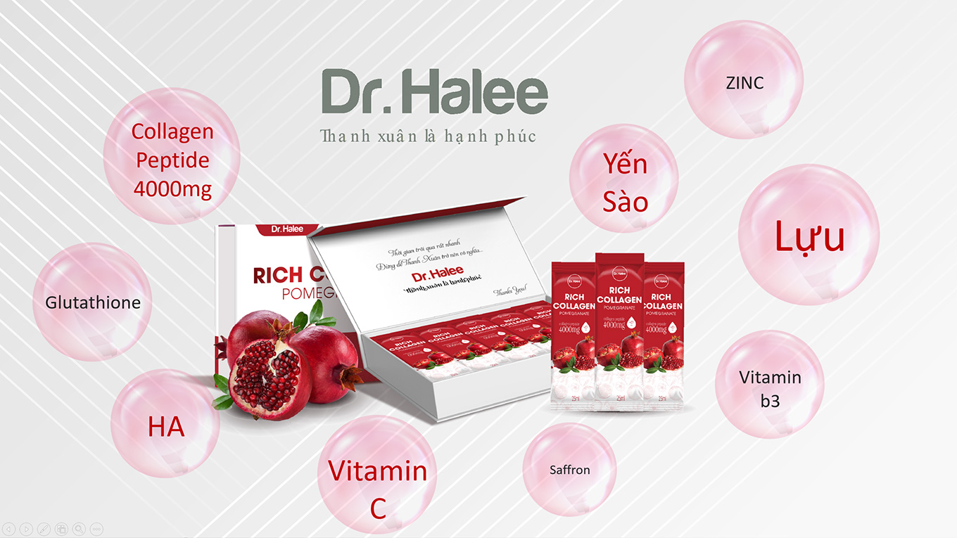 COMBO 5 HỘP COLLAGEN LỰU ĐỎ DR HALEE (1 HỘP 14 GÓI)