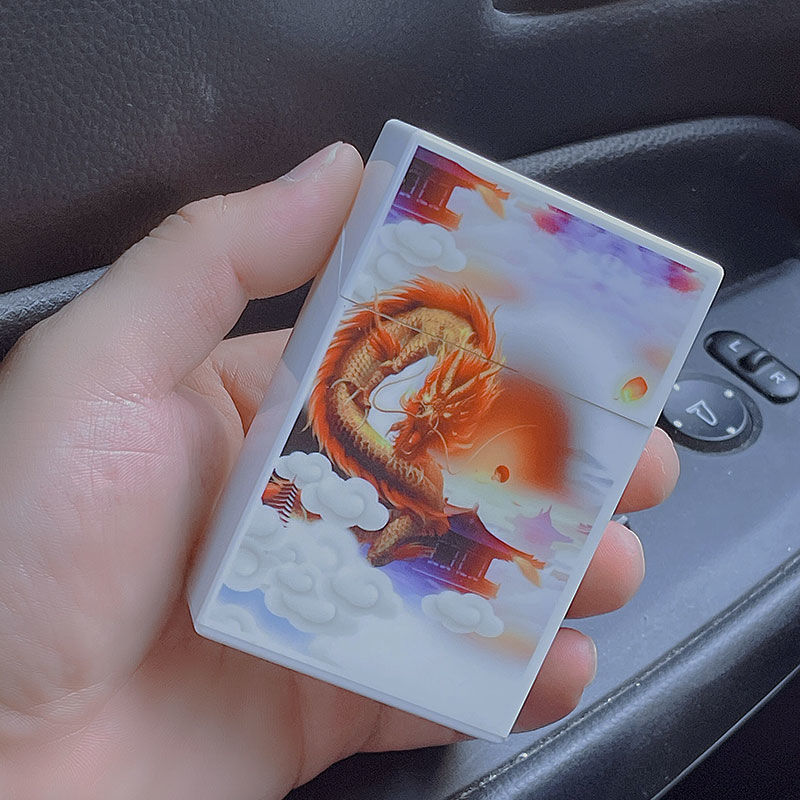 Phù hợp với 20 hộp đựng thuốc lá tự động có bật lửa chống gió hộp đựng thuốc lá nắp đàn hồi tự động nam usb sạc thuốc lá bật lửa hộp thuốc lá