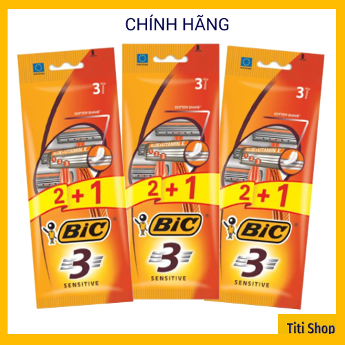 [CHÍNH HÃNG] 09 cây dao cạo râu BIC 3 lưỡi nhập khẩu
