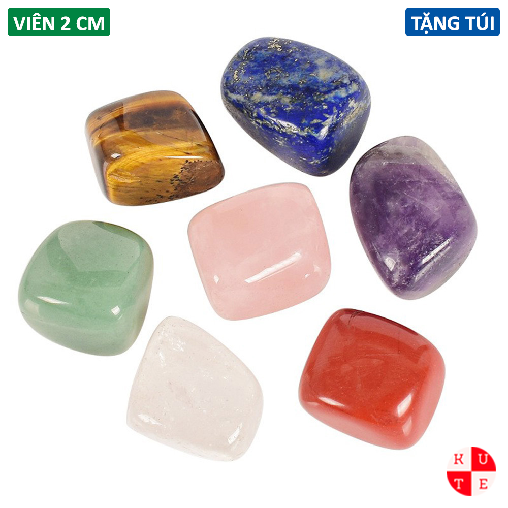 Combo 7 Đá Thanh Tẩy Bảy Luân Xa Đá Năng Lượng