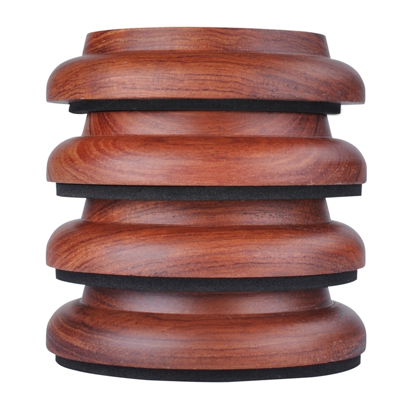 4Pcs Upright Piano Caster Cups,Solid Wood Piano Caster Piano Leg Floor Protectors with Non-Slip Anti-Noise Foam for Hardwood Floor(Sapele wood)