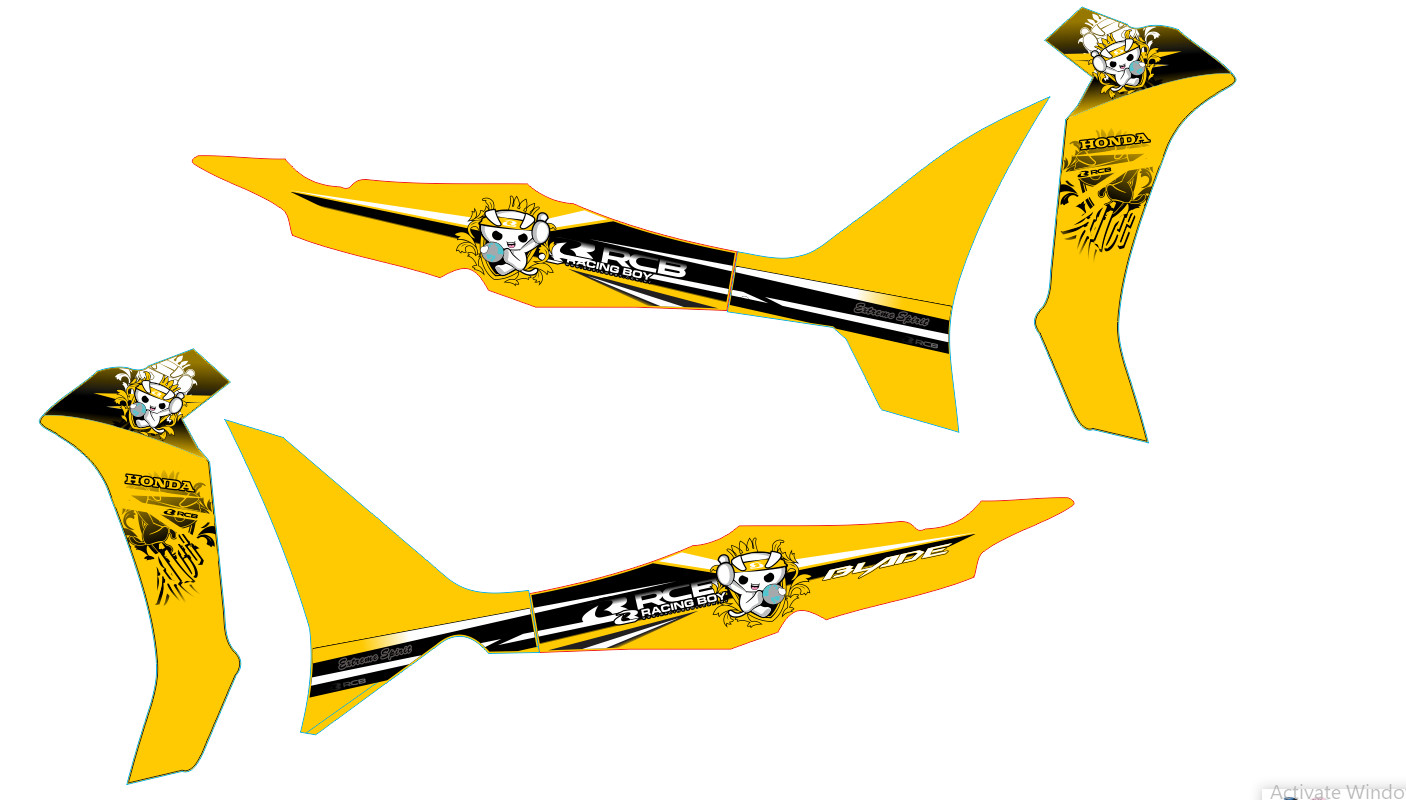 Tem xe honda blade racingboy vàng đen