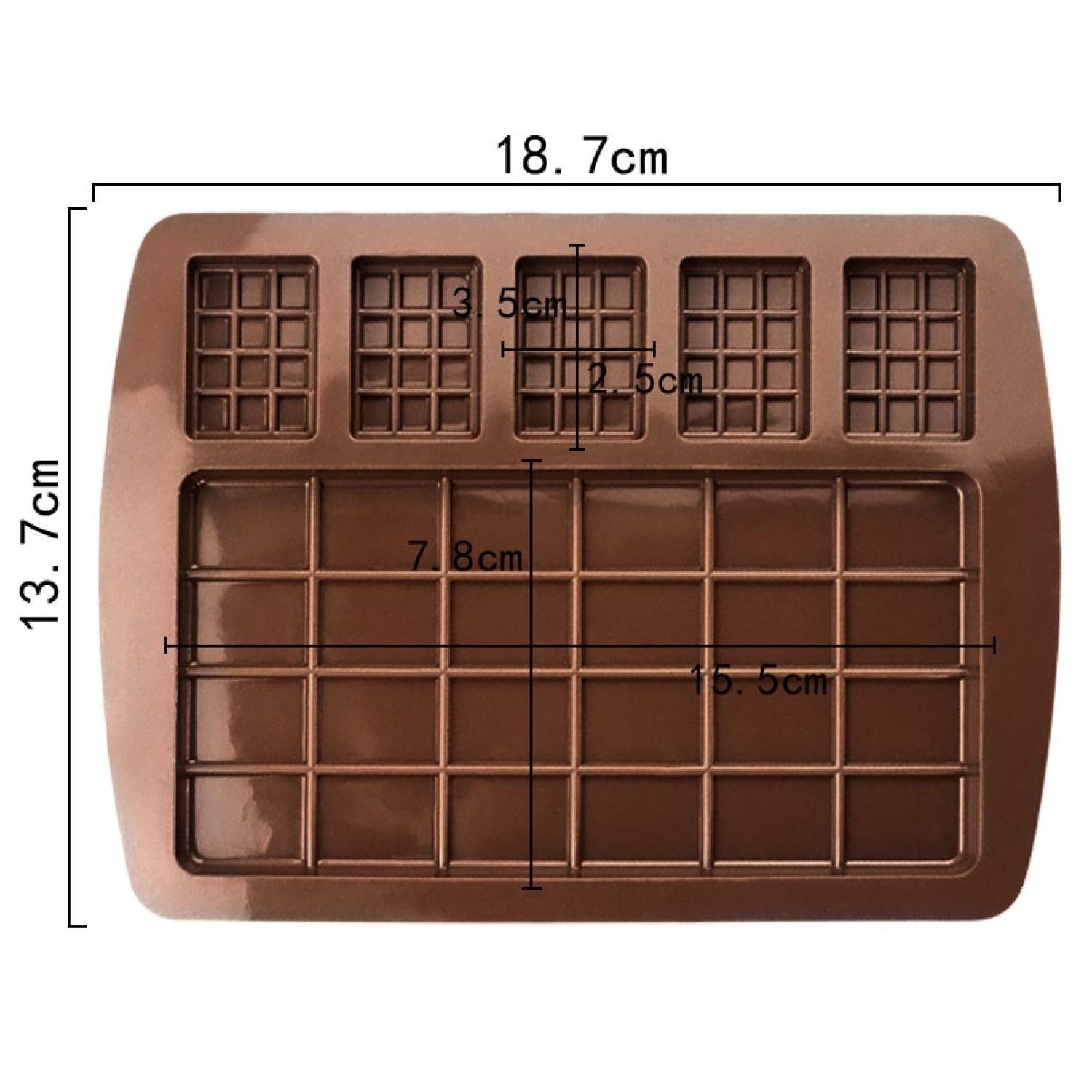 Khuôn silicone 6 miếng socola dày chia ô