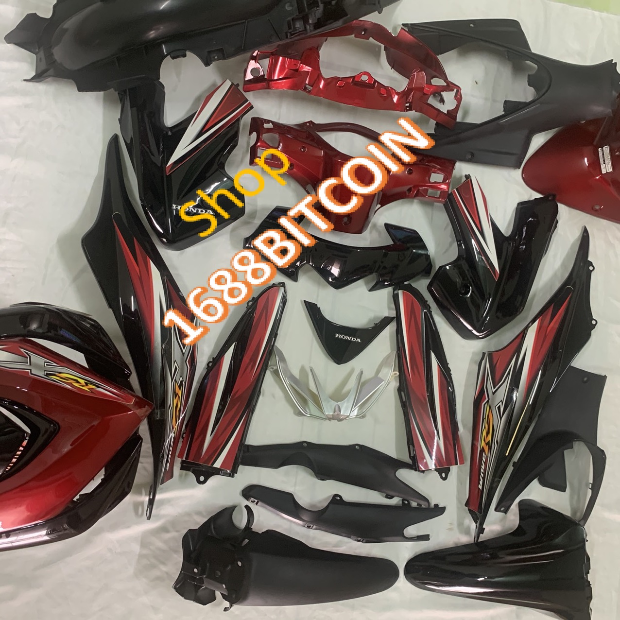 {Tặng kèm tem} Bộ dàn áo xe máy Wave RSX 110 - RSX 2010- 2011 FULL ĐỎ ĐEN