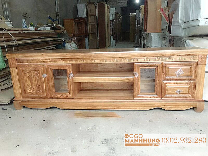 [HCM]Tủ tivi gỗ hương xám 1.8M MT1