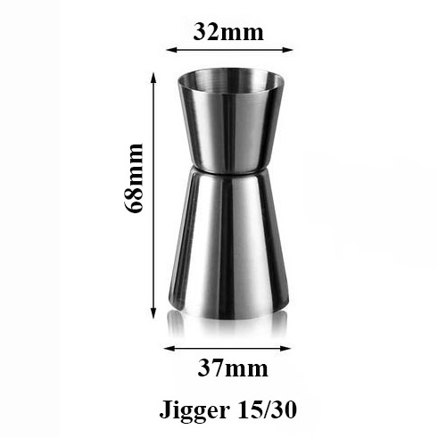 Ly đong định lượng, jigger inox 2 đầu 15/30 ml - 20/40 ml