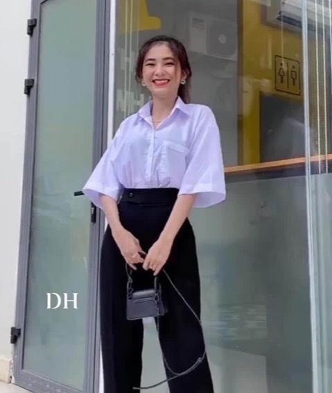 Áo Sơ Mi Tay Lỡ Túi Rộng Nữj