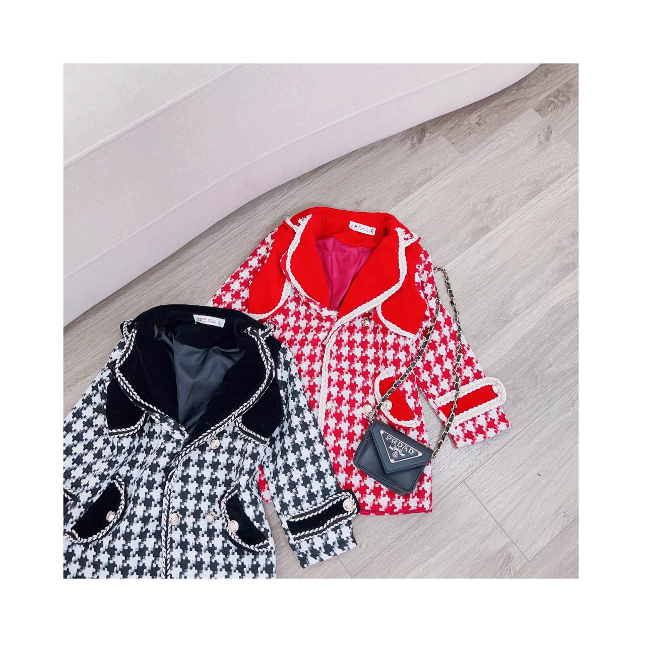 Áo khoác dâu cotton xốp cho bé gái 10-30kg diện thu đông