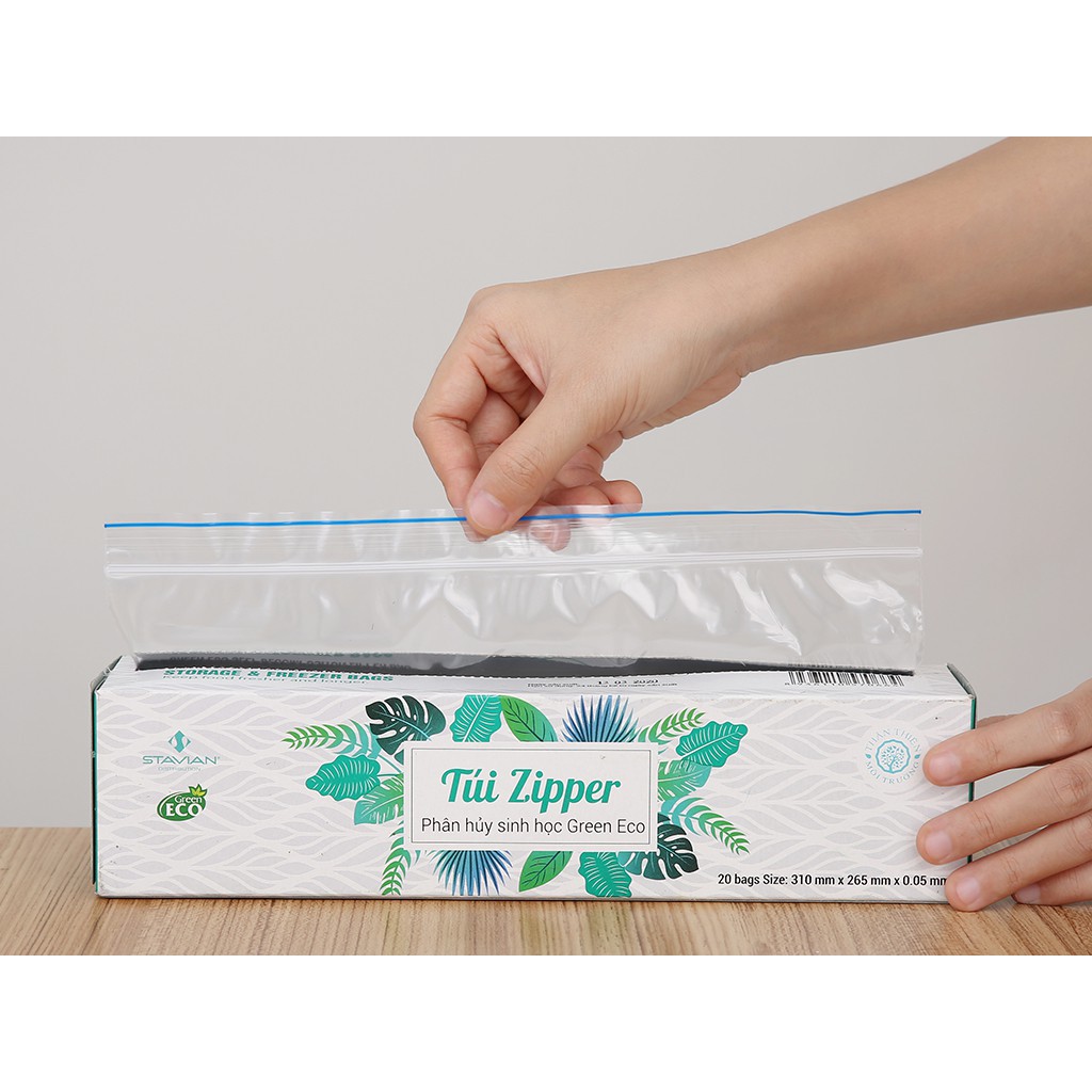 Túi zip đựng thực phẩm GREENECO kích thước 35cm x28cm (10pcs/hộp Size XL)