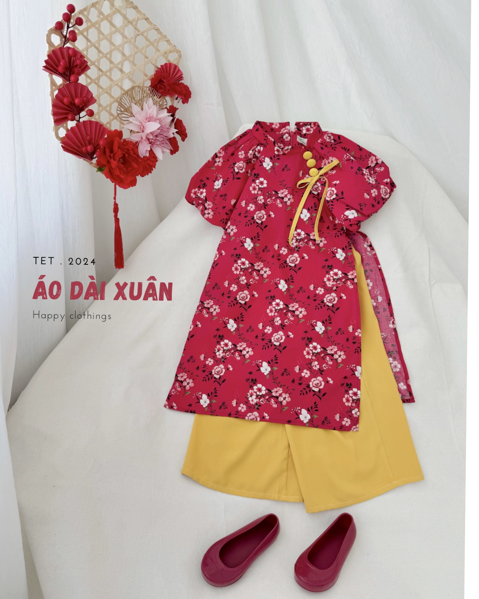 [NEW ARRIVAL] ÁO DÀI BỘ NƠ CỔ BÉ GÁI