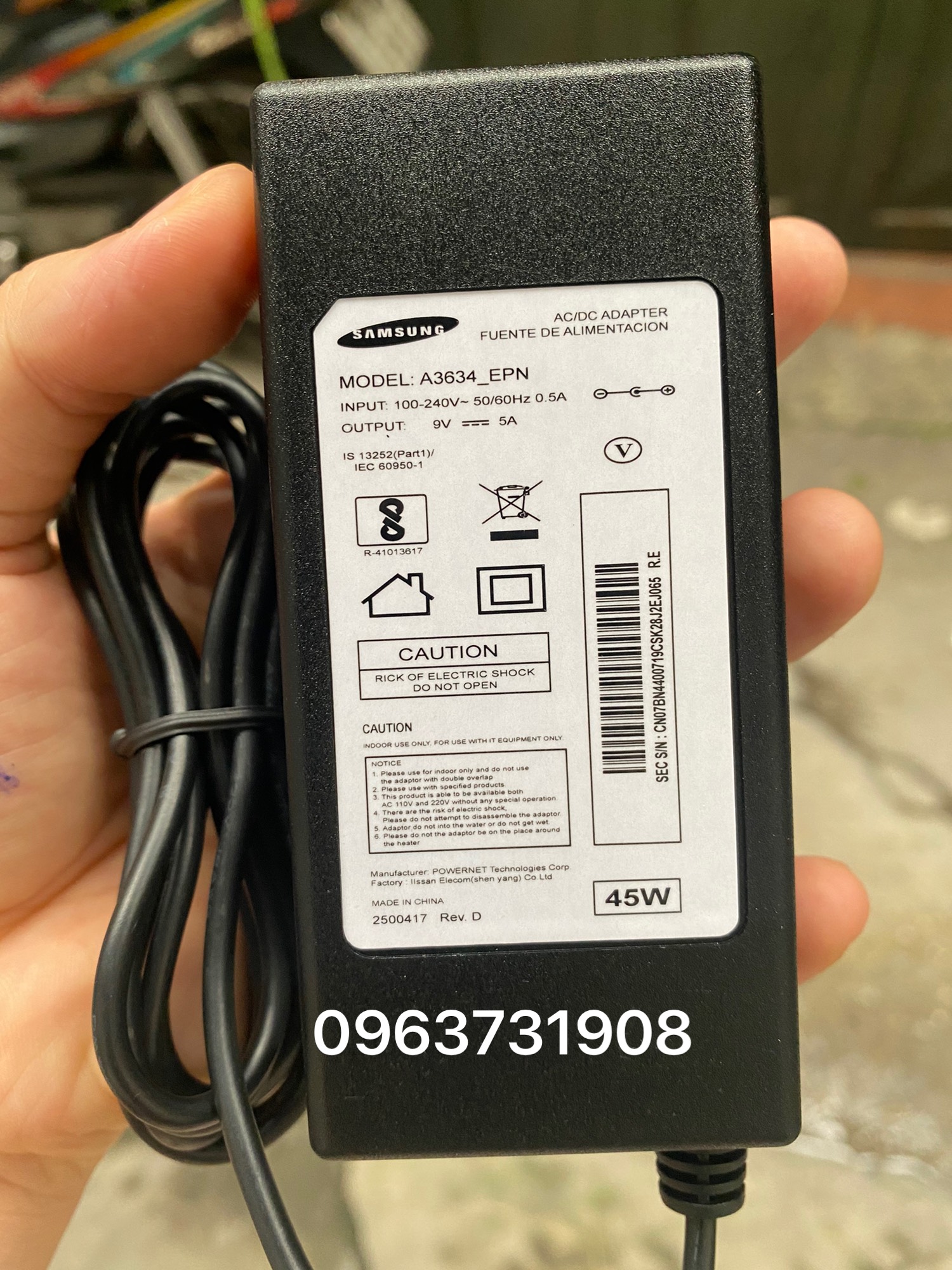 Adapter nguồn 9V-5A loại cao cấp