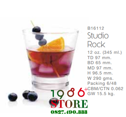 Bộ 6 Cốc Thủy Tinh Studio Rock Ocean – B16112 – 345ml