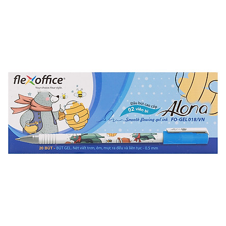 Viết mực nước tím xanh Flexoffice Gel018