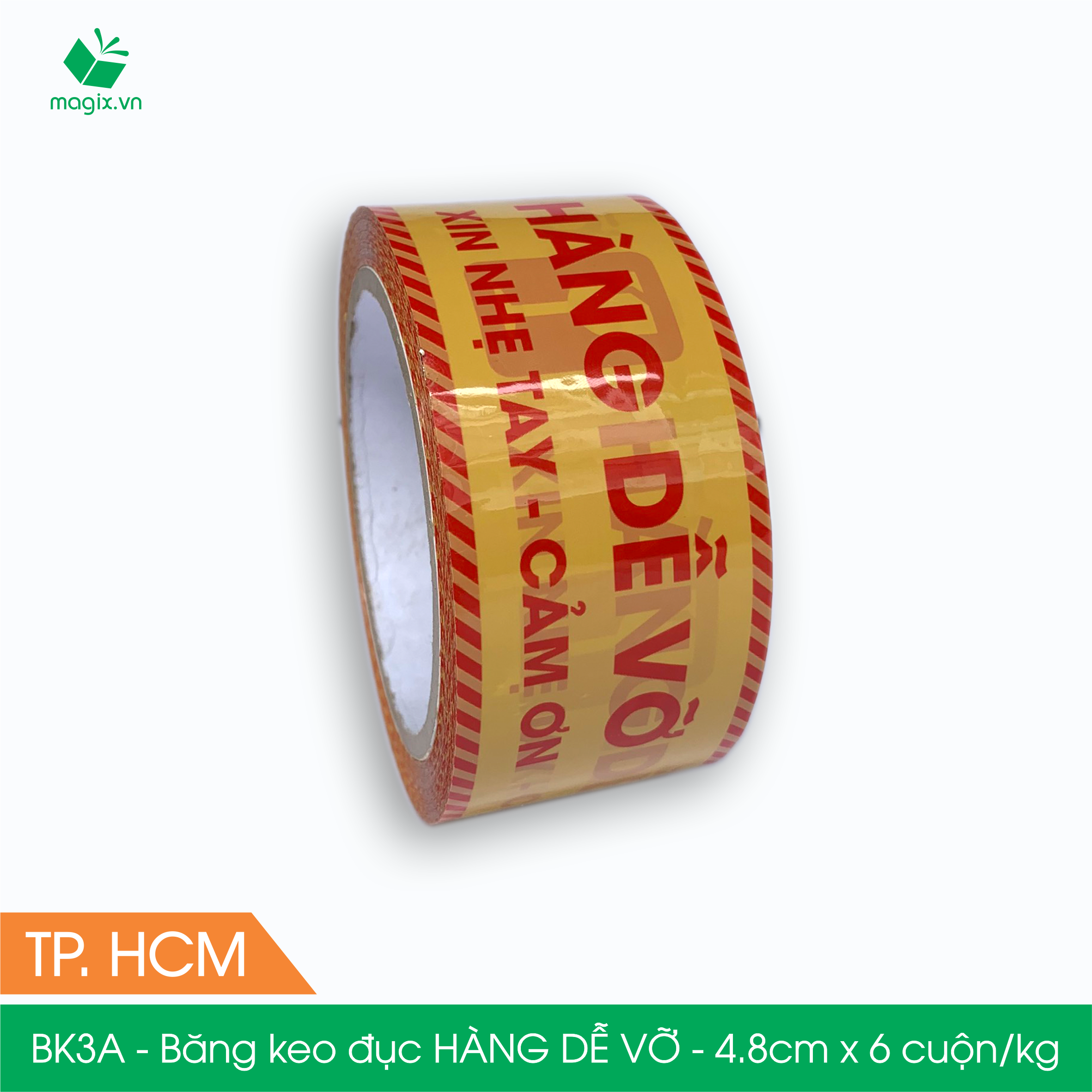 BK3A - 4.8cm  x 100 yard - 1 cuộn Băng keo đục HÀNG DỄ VỠ - Băng dính NIÊM PHONG