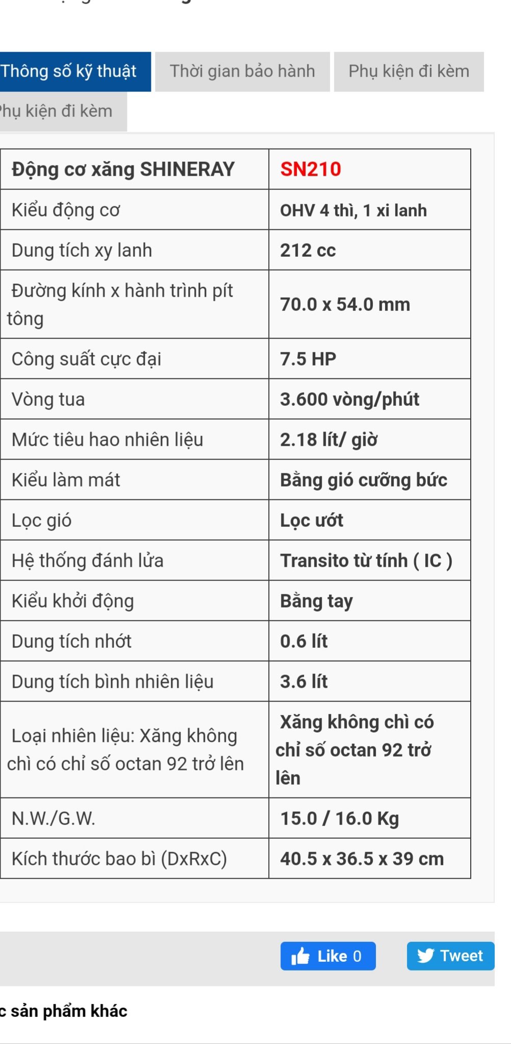 Máy shineray 7.5 hp cốt ngay loại tốt.