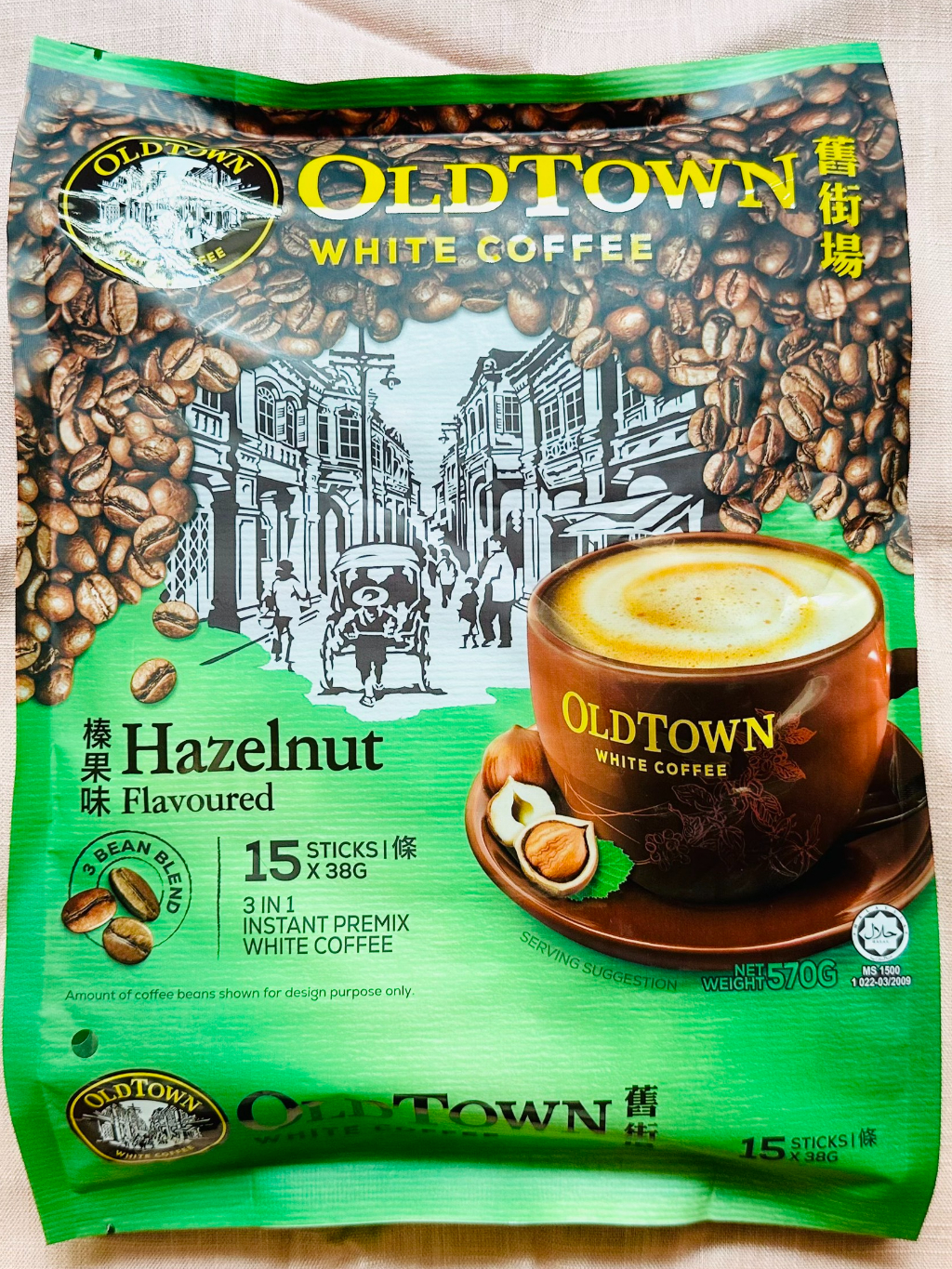 Cà Phê Trắng OldTown Hazelnut - Hạt Phỉ