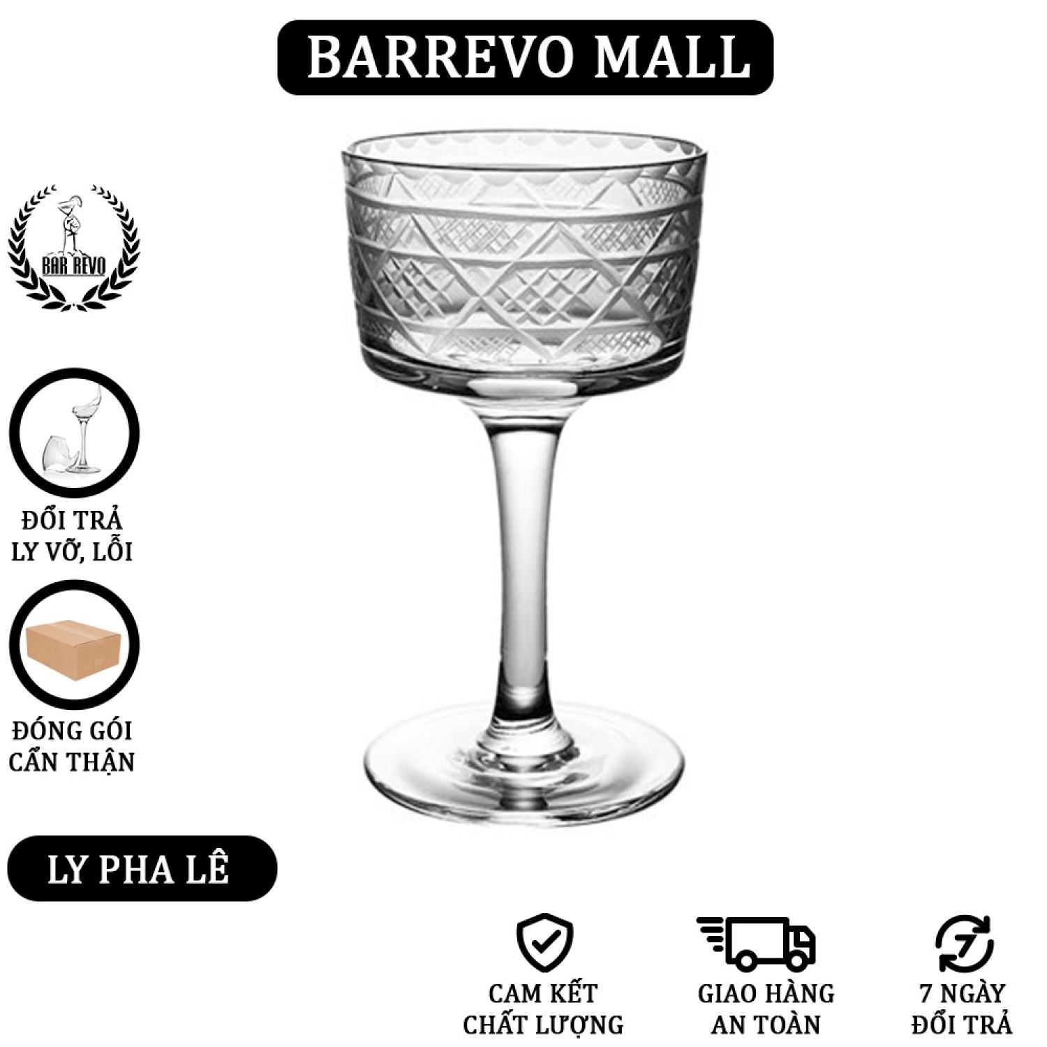 Crystal Japanese Martini Glass - Ly Pha Lê Cocktail