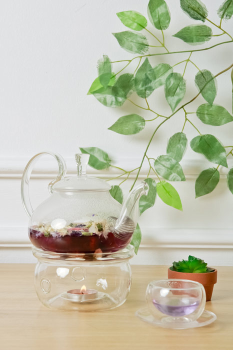 Bộ Ấm Pha Trà Thuỷ TInh Vòi Rồng 600ml