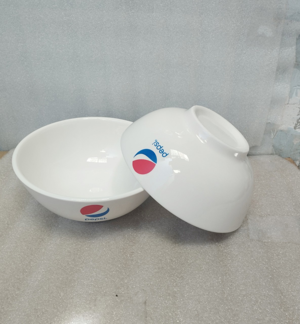 combo 2 cái tô sứ trắng 18cm logo pepsi