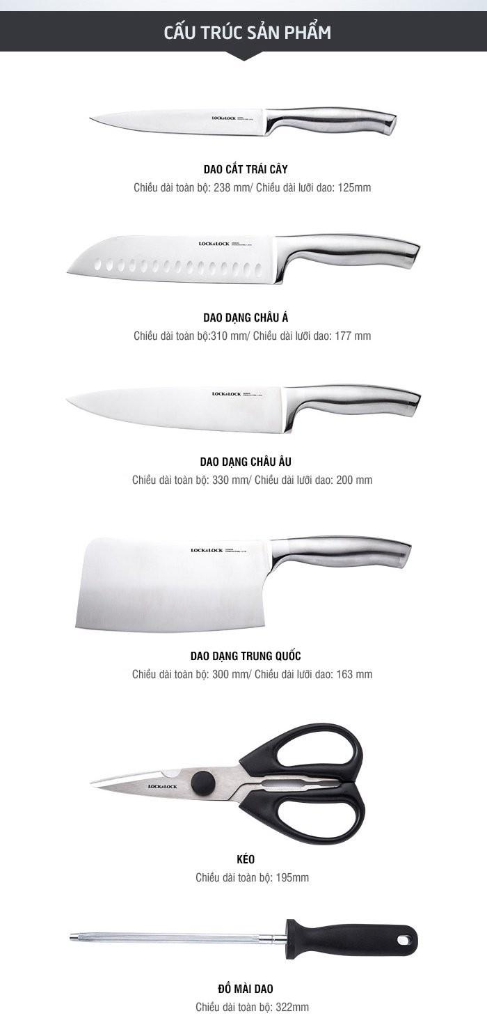 Bộ dao 7 món Lock&Lock Chef Collection CKK301