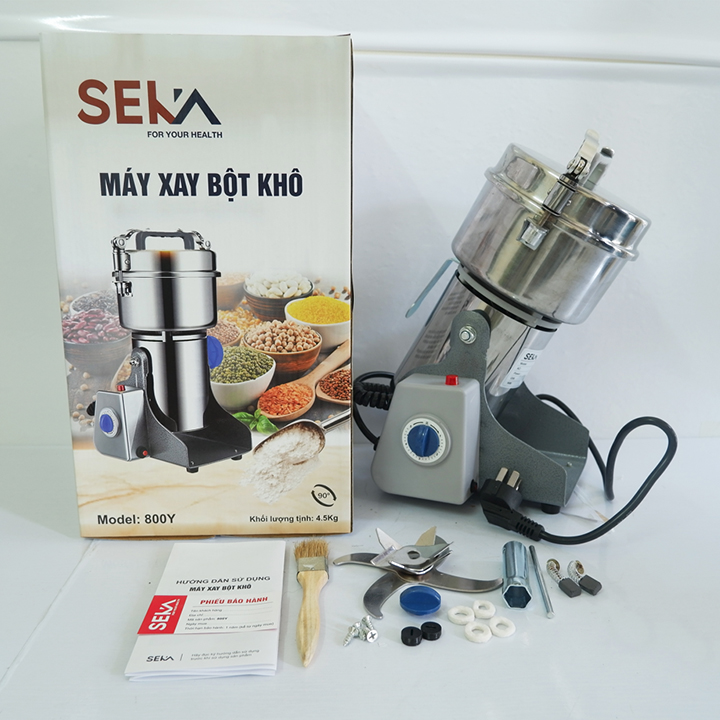 Máy Xay Bột Khô Siêu Mịn Seka E900- Máy Xay Bột Khô Đa Năng SEKA Công Suất Lớn 3000W- Tặng Kèm 01 Bộ Luỡi Dao