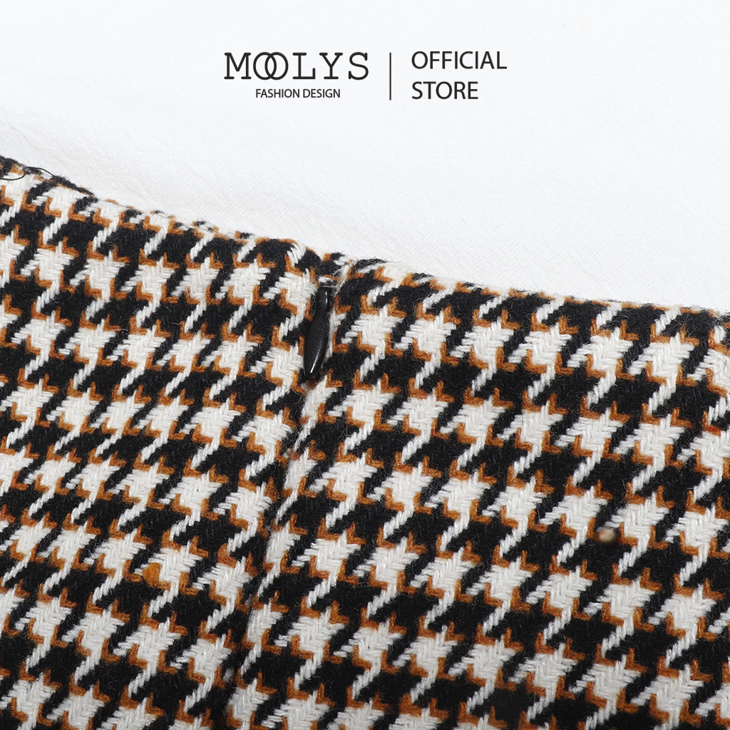 Chân váy chữ A dạ tweed MOOLYS basic MK002