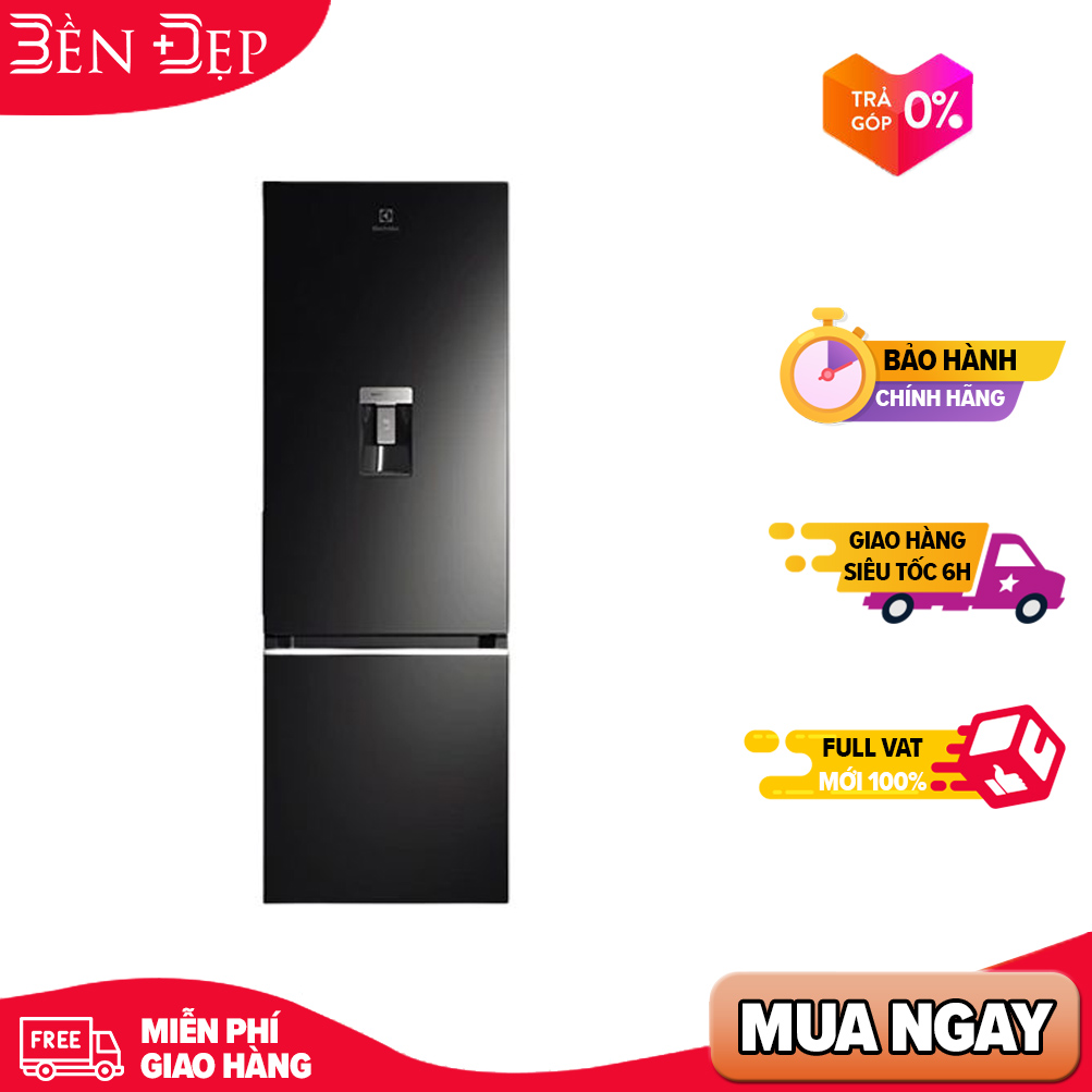 [Trả góp 0%]Tủ lạnh Electrolux Inverter 335 lít EBB3742K-H có ngăn đông mềm, lấy nước ng (Giá áp dụng giao tại HN, HCM& các tỉnh liên hệ shop)