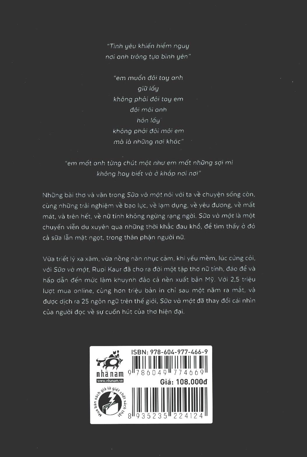 [ Sách ] Sữa Và Mật - Rupi Kaur