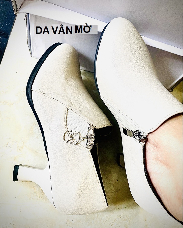 [CAO CẤP] Giày bốt đế vuông 6 phân cổ ngắn mũi nhọn 1 dây kéo Giày boots nữ S003