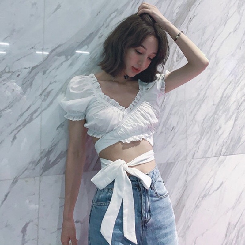 Áo croptop quấn eo