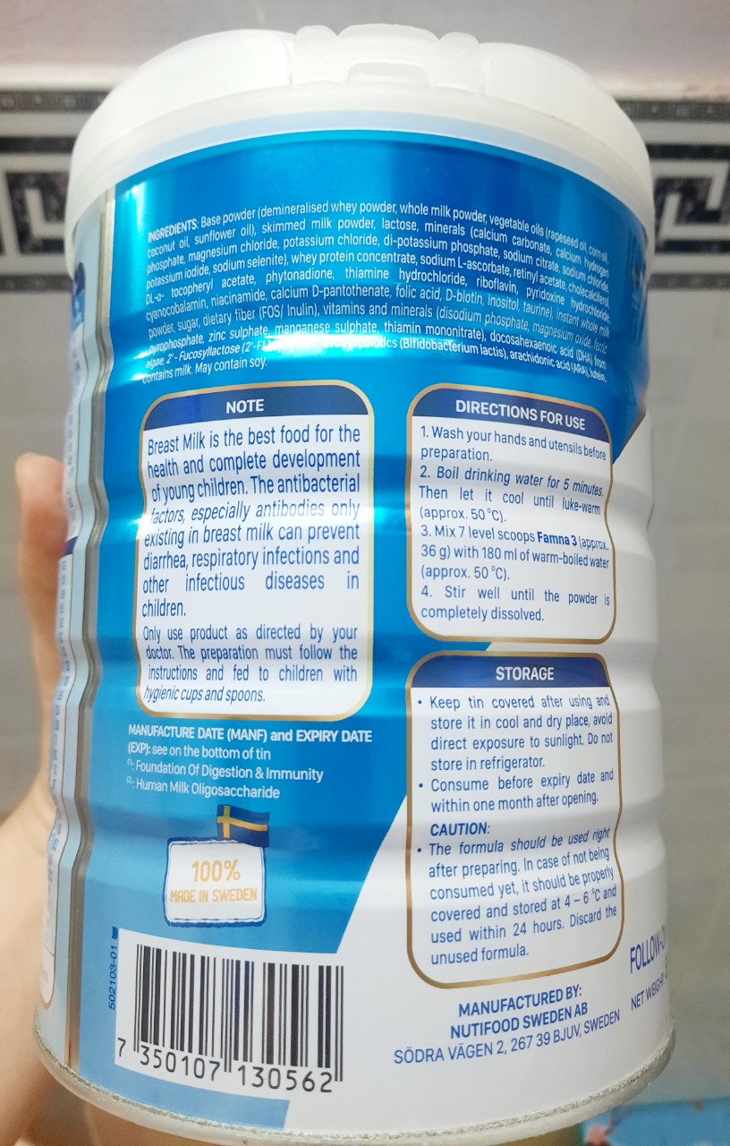 Sữa Bột Nutifood Famna số 1, 2,3 - 850g
