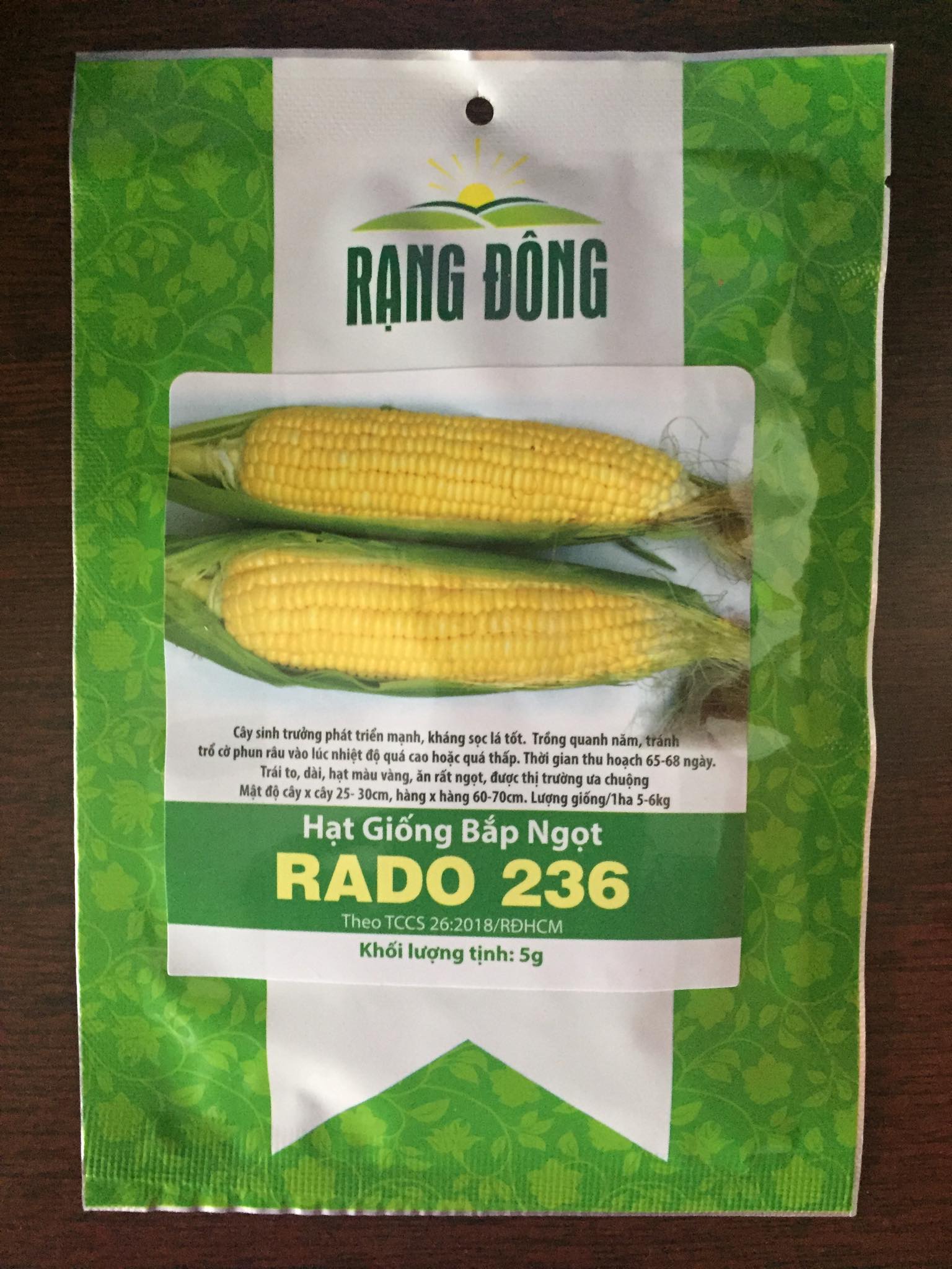 Hạt Giống Đậu Bắp Rado 60  Rạng Đông Gói 20Gram