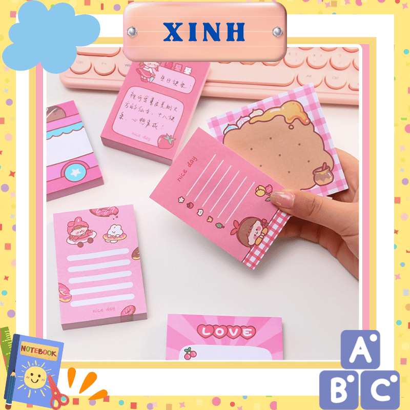 Set 50 tờ giấy note ghi chú tím - giấy nhớ nhiều mẫu cute