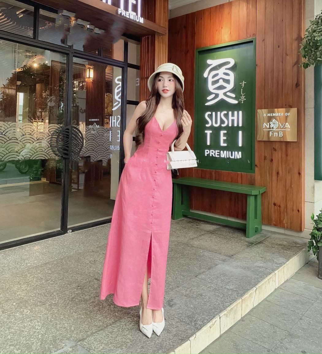 Đầm body - chất lụa có mút - thiết kế hở lưng chéo dây sexy quyến rũ