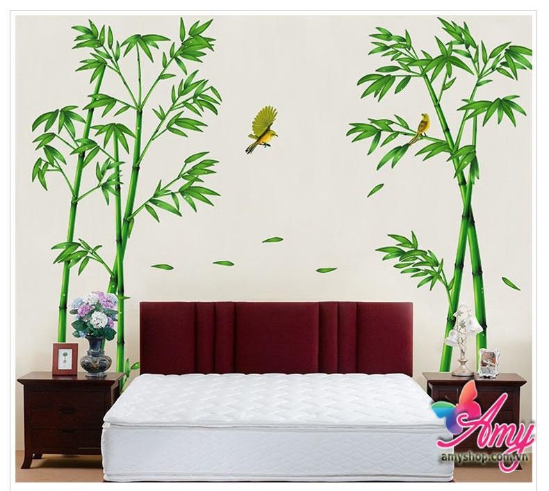 Decal dán tường cây trúc 2 bên