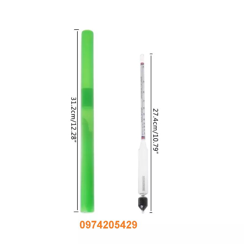 Cồn Kế Đo Nồng Độ cồn 0 -100, Tửu Kế