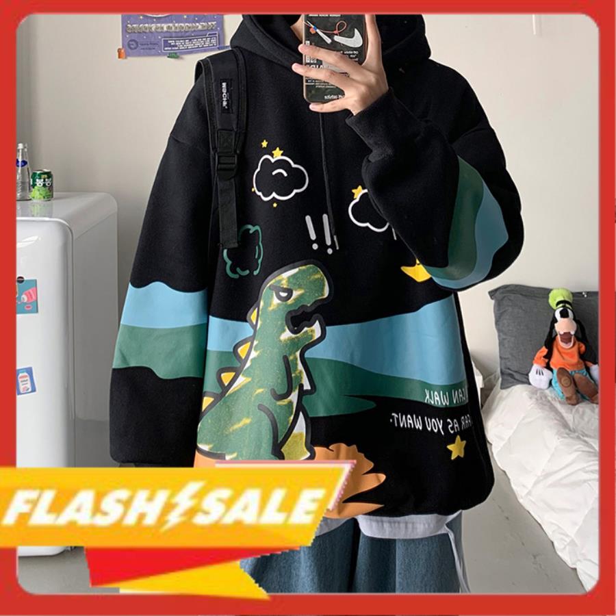 [ Deal Độc Quyền ] Áo Hoodie Nam Nữ Mũ Trùm Đầu Dài Tay Họa Tiết Khủng Long Giận Dữ Phong Cách Trẻ Trung Cá Tính Năng Động FS NTD MEN TOP 162
