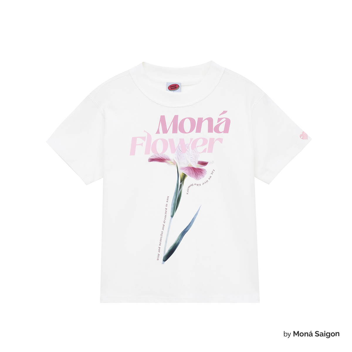 [VOUCHER 12%/149K] Áo thun baby tee in hoa MONÁ - FLEUR TRẮNG