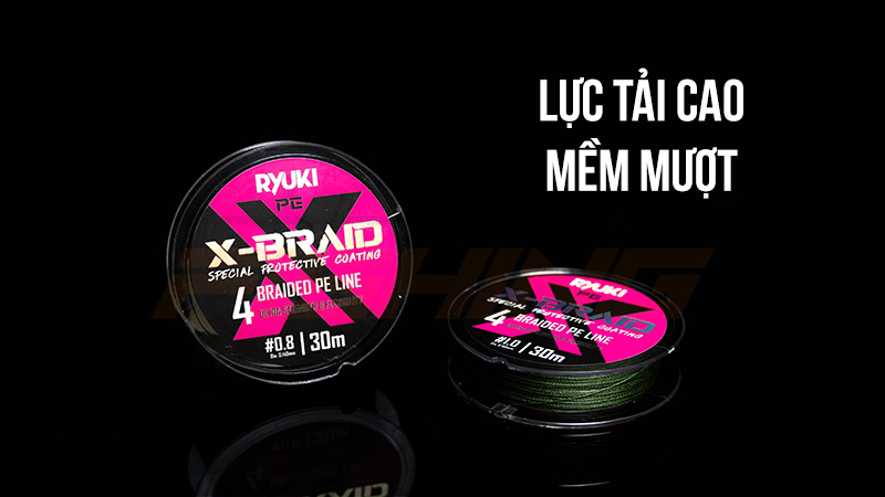 [Ảnh thật] [Chính hãng] Dây Pe Ryuki 4 X-Braid. 4 lõi mềm mượt.Dùng cho câu Đài