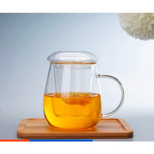 Cốc thủy tinh 2 lớp chịu nhiệt pha trà có lõi lọc thủy tinh 300ml