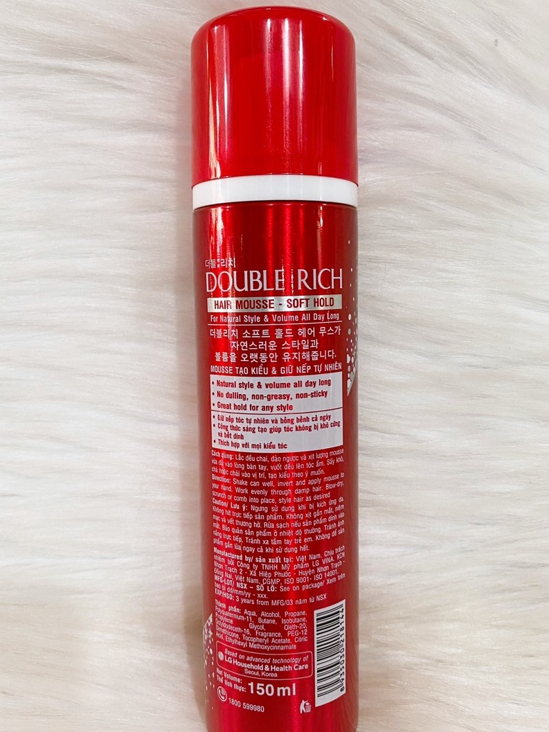 Mousse tạo kiểu tóc Double Rich Soft Hold 150ml