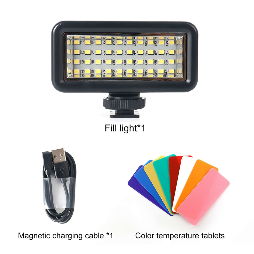 40m lặn dưới nước không thấm nước dẫn ánh sáng đèn flash cho GoPro anh hùng 11 9 10 DJI Osmo hành động 3 điền vào đèn chiếu sáng Phụ Kiện máy ảnh