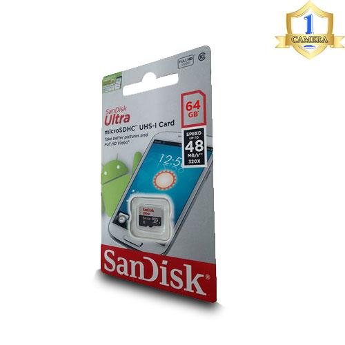 [HCM]Thẻ nhớ Micro SD SanDisk Ultra 64GB Class 10 (new 2021)
