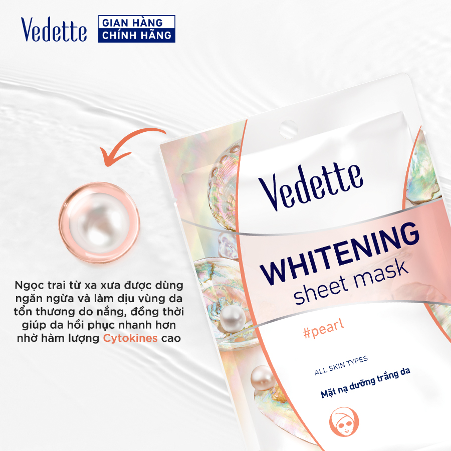 Mặt Nạ Giấy Giúp Sáng Da Ngọc Trai Vedette 22ml | Guardian Việt Nam