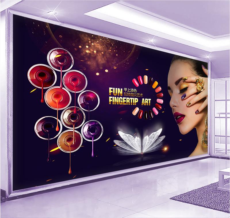 Tranh dán tường VTC trang trí tiệm nails UD1013 kim sa